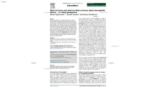 What we know and what we think we know about microplastic effects – A critical perspective